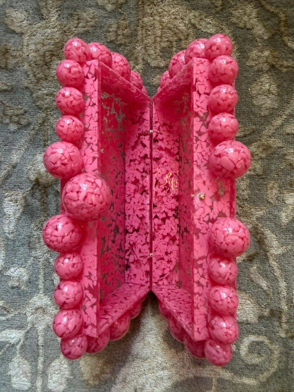 CULT GAIA Eos beaded marbled acrylic clutch - Picture 8 of 8